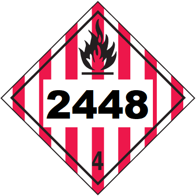 UN 2448 Hazmat Placard, Class 4, Tagboard