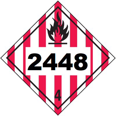 UN 2448 Hazmat Placard, Class 4, Vinyl