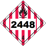 UN 2448 Hazmat Placard, Class 4, Tagboard