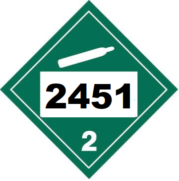 UN 2451 Hazmat Placard, Class 2.2, Vinyl