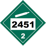 UN 2451 Hazmat Placard, Class 2.2, Vinyl