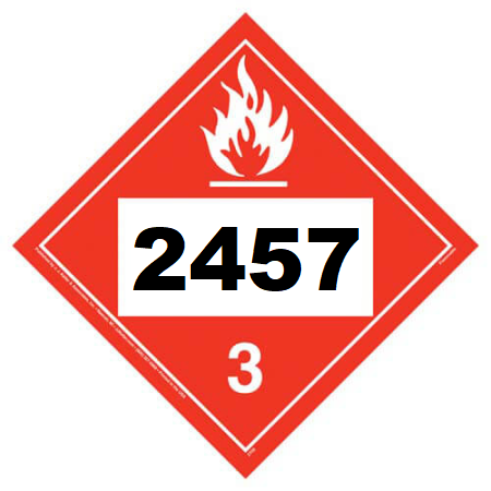 UN 2457 Hazmat Placard, Class 3, Vinyl