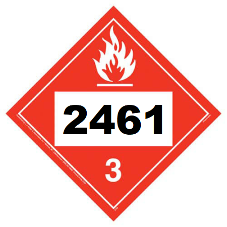 UN 2461 Hazmat Placard, Class 3, Tagboard