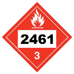 UN 2461 Hazmat Placard, Class 3, Vinyl