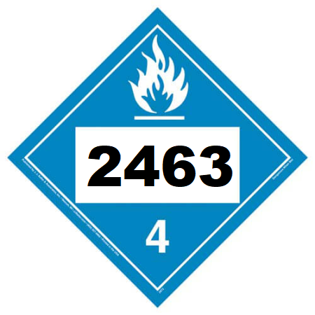 UN 2463 Hazmat Placard, Class 4.3, Vinyl