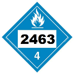 UN 2463 Hazmat Placard, Class 4.3, Vinyl