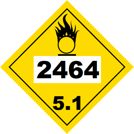 UN 2464 Hazmat Placard, Class 5.1, Tagboard