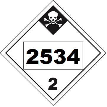 UN 2534 Hazmat Placard, Class 2.3, Tagboard