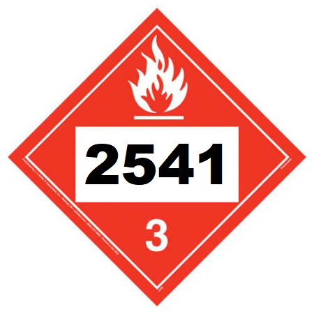 UN 2541 hazmat Placard, Class 3, Vinyl