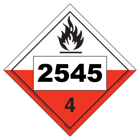 UN 2545 Hazmat Placard, Class 4.2, Vinyl