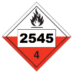 UN 2545 Hazmat Placard, Class 4.2, Tagboard