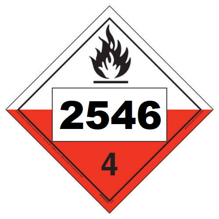 UN 2546 Hazmat Placard, Class 4.2, Tagboard