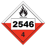 UN 2546 hazmat Placard, Class 4.2, Vinyl