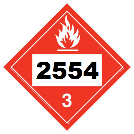 UN 2554 Hazmat Placard, Class 3, Tagboard