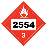 UN 2554 Hazmat Placard, Class 3, Vinyl