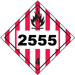 UN 2555 Hazmat Placard, Class 4, Tagboard