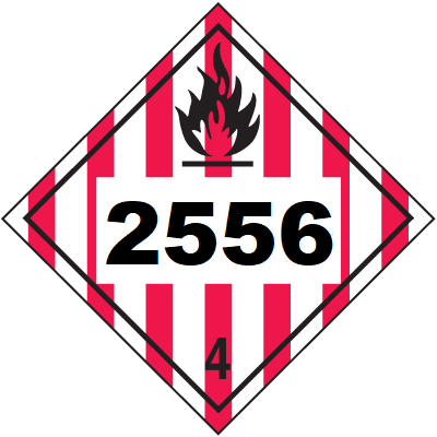 UN 2556 Hazmat Placard, Class 4, Tagboard