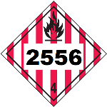 UN 2556 Hazmat Placard, Class 4, Tagboard