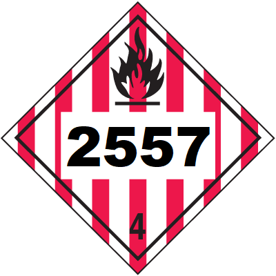 UN 2557 Hazmat Placard, Class 4, Tagboard