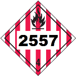 UN 2557 Hazmat Placard, Class 4, Vinyl