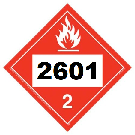 UN 2601 Hazmat Placard, Vinyl