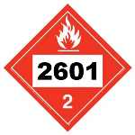 UN 2601 Hazmat Placard, Vinyl