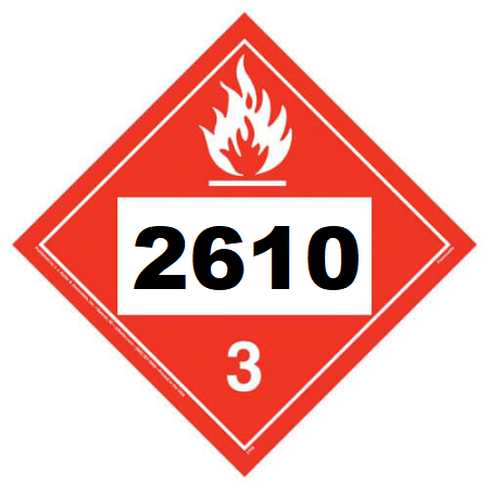 UN 2610 Hazmat Placard, Class 3, Vinyl