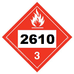 UN 2610 Hazmat Placard, Class 3, Tagboard