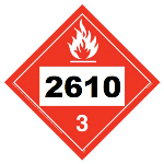 UN 2610 Hazmat Placard, Class 3, Vinyl