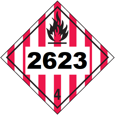 UN 2623 Hazmat Placard, Class 4, Vinyl