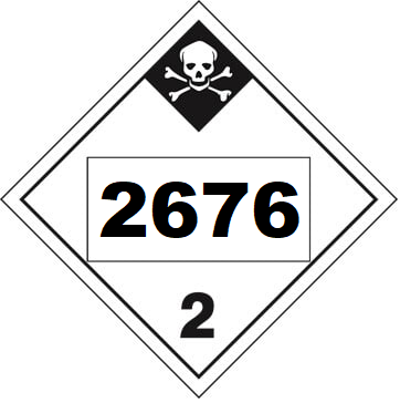 UN 2676 Hazmat Placard, Class 2.3, Vinyl