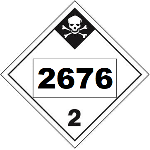 UN 2676 Hazmat Placard, Class 2.3, Tagboard