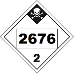 UN 2676 Hazmat Placard, Class 2.3, Vinyl