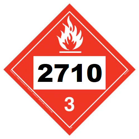 UN 2710 Hazmat Placard, Class 3, Tagboard