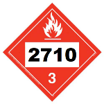 UN 2710 Hazmat Placard, Class 3, Vinyl