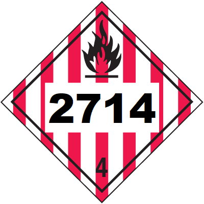 UN 2714 Hazmat Placard, Class 4, Tagboard