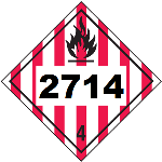 UN 2714 Hazmat Placard, Class 4, Tagboard