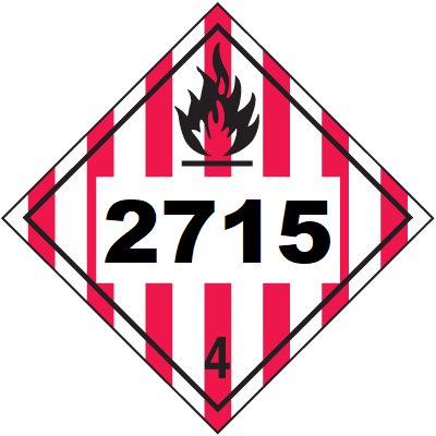 Un 2715 Hazmat Placard, Class 4, Tagboard