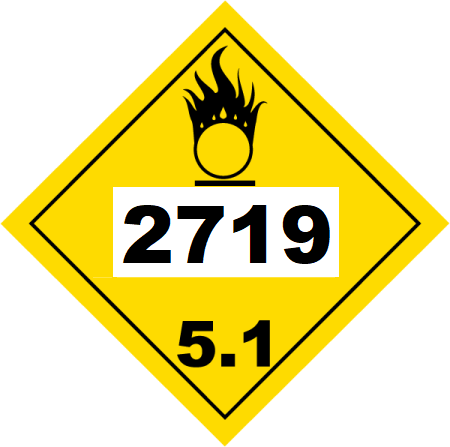 UN 2719 Hazmat Placard, Class 5.1, Tagboard