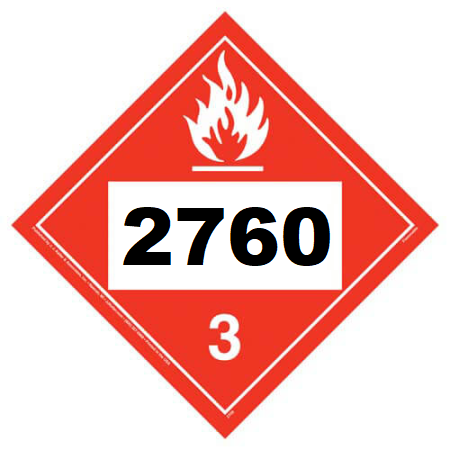 UN 2760 Hazmat Placard, Class 3, Tagboard