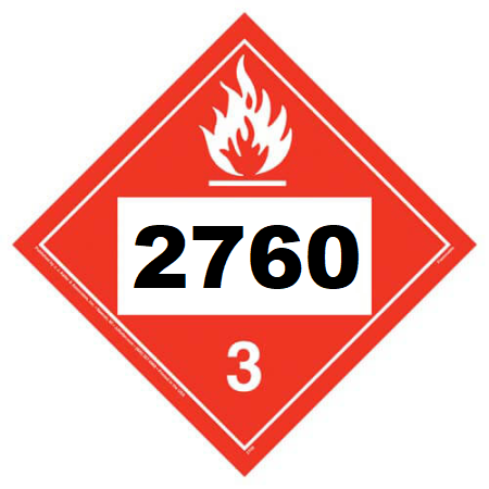 UN 2760 Hazmat Placard, Class 3, Vinyl