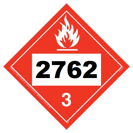 UN 2762 Hazmat Placard, Class 3, Tagboard