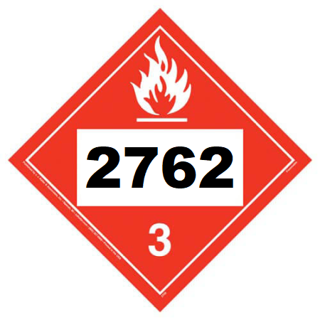 UN 2762 Hazmat Placard, Class 3, Vinyl