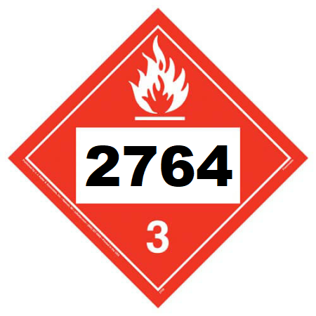 UN 2764 Hazmat Placard, Class 3, Vinyl