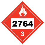 UN 2764 Hazmat Placard, Class 3, Vinyl