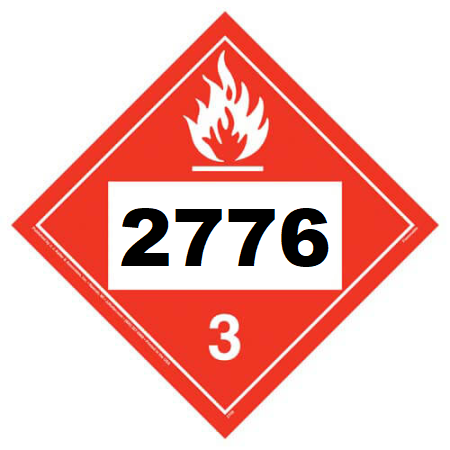 UN 2776 Hazmat Placard, Class 3, Tagboard
