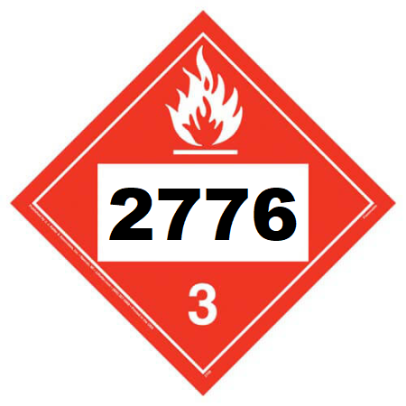 UN 2776 Hazmat Placard, Class 3, Vinyl