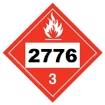 UN 2776 Hazmat Placard, Class 3, Vinyl