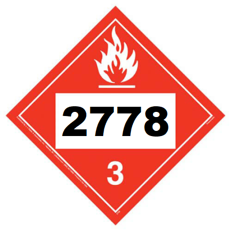 UN 2778 Hazmat Placard, Class 3, Tagboard