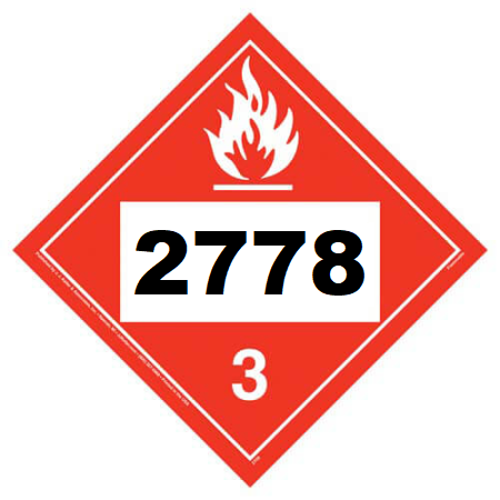 UN 2778 Hazmat Placard, Class 3, Vinyl